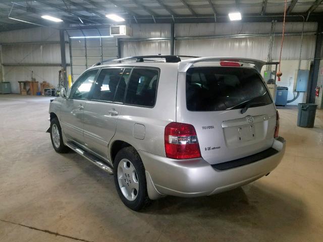 JTEEP21A950100668 - 2005 TOYOTA HIGHLANDER SILVER photo 3