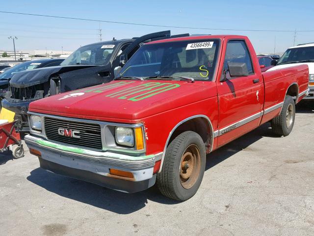 1GTCS14R1M8528319 - 1991 GMC SONOMA RED photo 2