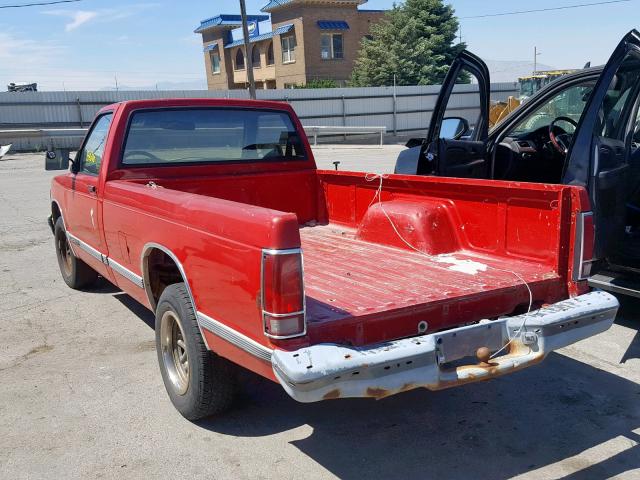 1GTCS14R1M8528319 - 1991 GMC SONOMA RED photo 3