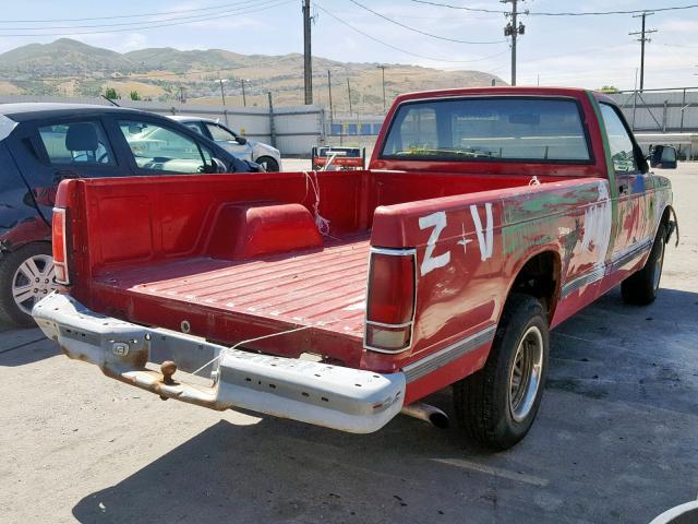 1GTCS14R1M8528319 - 1991 GMC SONOMA RED photo 4