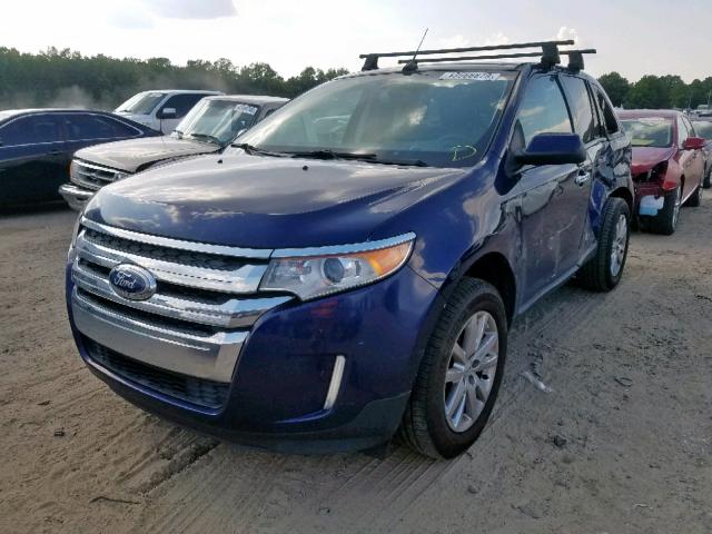 2FMDK3JC5BBB34554 - 2011 FORD EDGE SEL BLUE photo 2