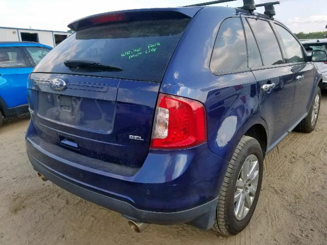 2FMDK3JC5BBB34554 - 2011 FORD EDGE SEL BLUE photo 4