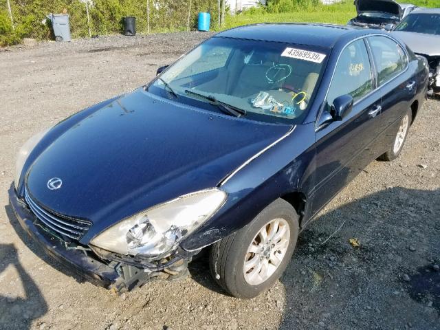 JTHBF30G930090032 - 2003 LEXUS ES 300 BLUE photo 2