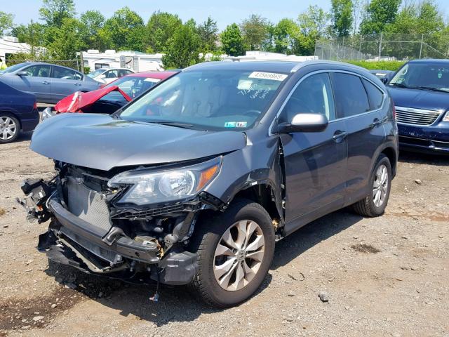 2HKRM4H77EH667954 - 2014 HONDA CR-V EXL GRAY photo 2