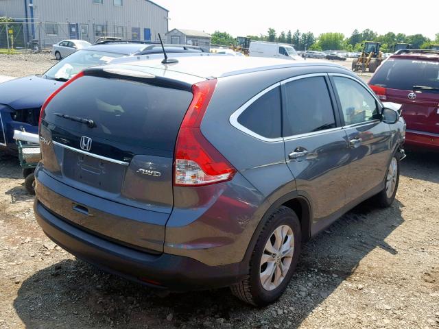 2HKRM4H77EH667954 - 2014 HONDA CR-V EXL GRAY photo 4