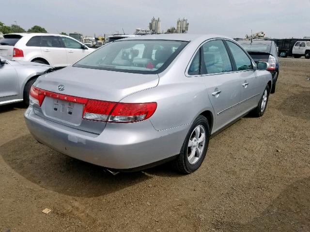 KMHFC46F76A073434 - 2006 HYUNDAI AZERA SE SILVER photo 4