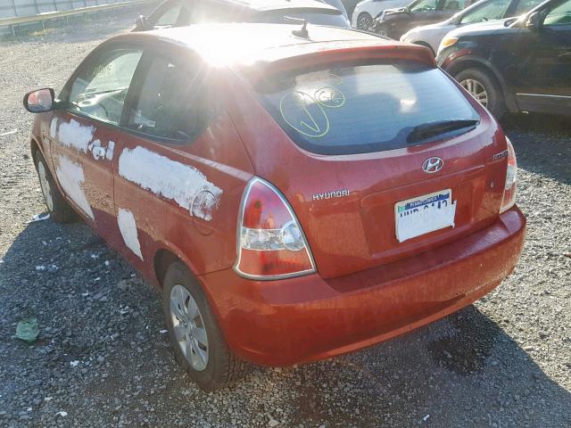 KMHCM3AC0BU190854 - 2011 HYUNDAI ACCENT GL RED photo 3