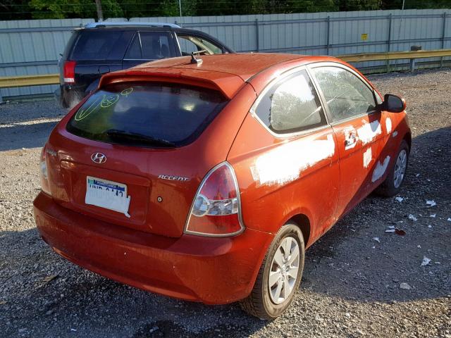 KMHCM3AC0BU190854 - 2011 HYUNDAI ACCENT GL RED photo 4