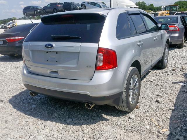 2FMDK3JC5EBA23796 - 2014 FORD EDGE SEL GRAY photo 4