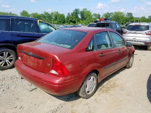 1FAFP33P1YW200187 - 2000 FORD FOCUS LX RED photo 4