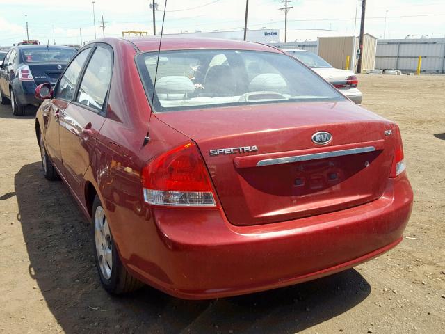 KNAFE222495644460 - 2009 KIA SPECTRA EX RED photo 3