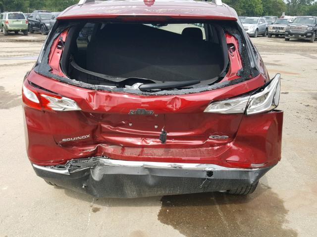 2GNAXMEV0J6101115 - 2018 CHEVROLET EQUINOX PR RED photo 9