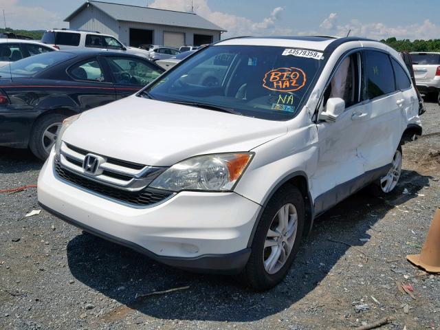 5J6RE4H70BL035957 - 2011 HONDA CR-V EXL WHITE photo 2