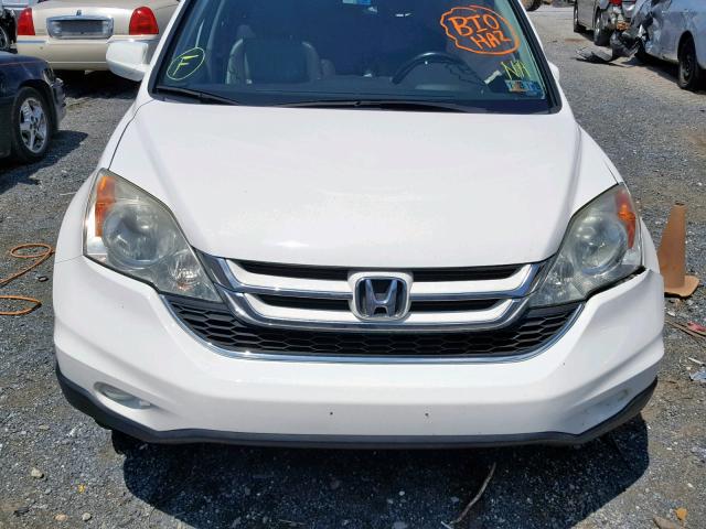 5J6RE4H70BL035957 - 2011 HONDA CR-V EXL WHITE photo 7