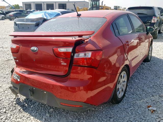 KNADM4A34D6199799 - 2013 KIA RIO LX RED photo 4