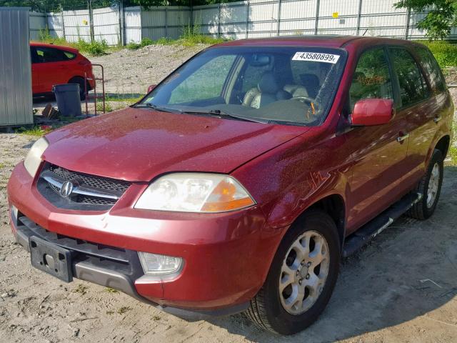 2HNYD18642H524427 - 2002 ACURA MDX TOURIN RED photo 2