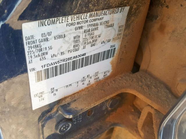 1FDAW57R28EA63048 - 2008 FORD F550 SUPER BLUE photo 10