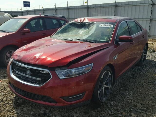 1FAHP2H87FG139553 - 2015 FORD TAURUS SEL RED photo 2