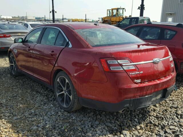 1FAHP2H87FG139553 - 2015 FORD TAURUS SEL RED photo 3