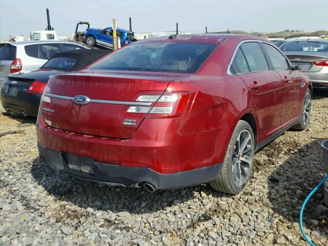 1FAHP2H87FG139553 - 2015 FORD TAURUS SEL RED photo 4