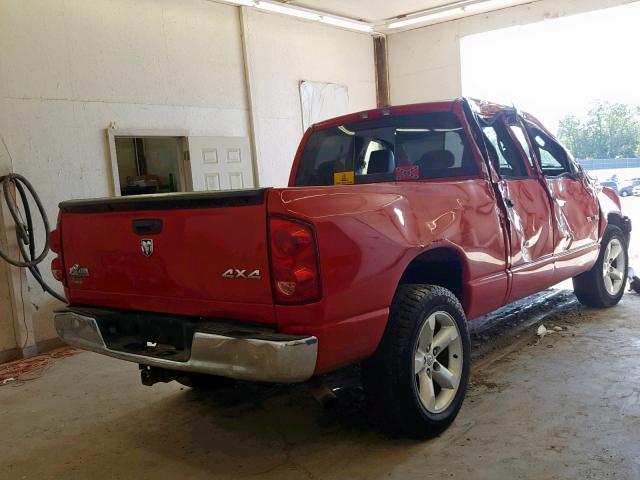 1D7HU18NX8S569134 - 2008 DODGE RAM 1500 S RED photo 4