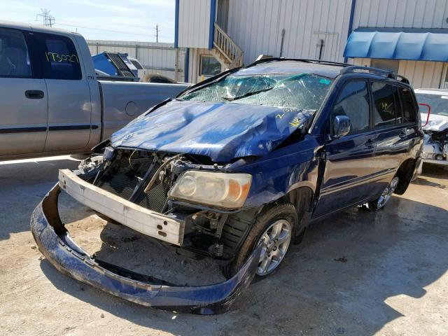 JTEGP21A150076777 - 2005 TOYOTA HIGHLANDER BLUE photo 2