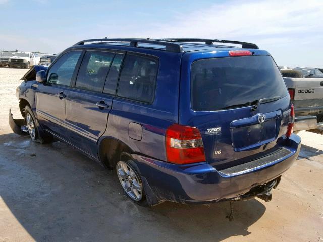 JTEGP21A150076777 - 2005 TOYOTA HIGHLANDER BLUE photo 3