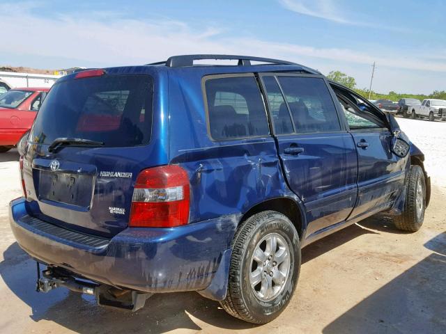 JTEGP21A150076777 - 2005 TOYOTA HIGHLANDER BLUE photo 4