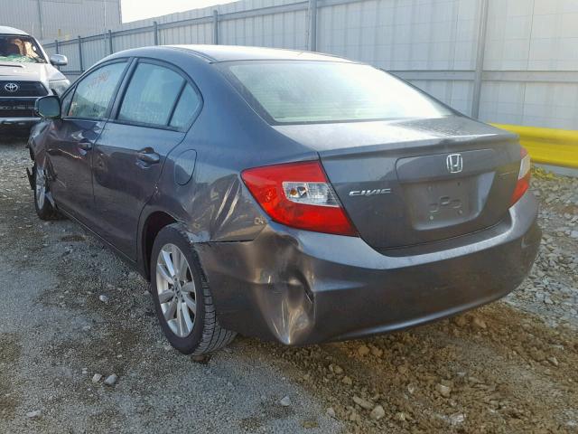 19XFB2F97CE020358 - 2012 HONDA CIVIC EXL GRAY photo 3