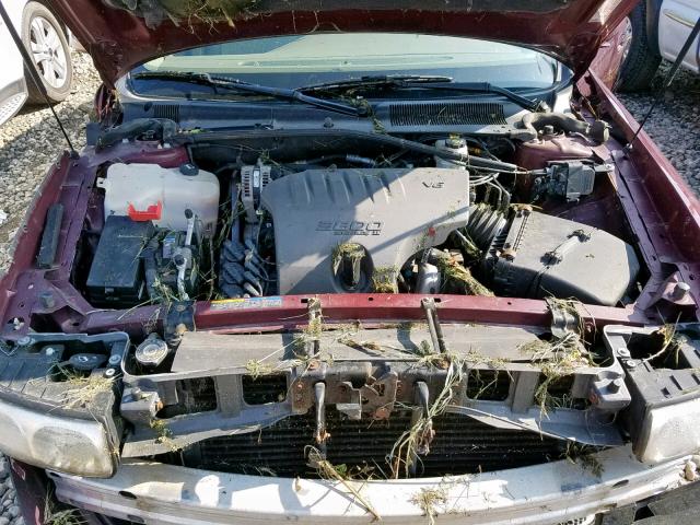 1G4HP52K45U226810 - 2005 BUICK LESABRE CU BURGUNDY photo 7