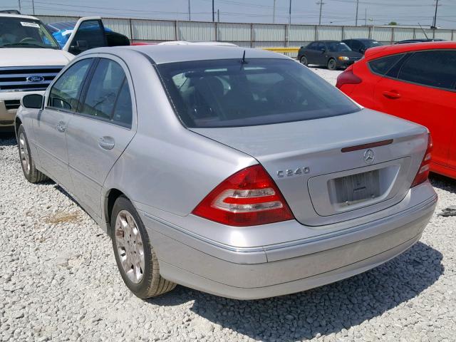 WDBRF61J45F567136 - 2005 MERCEDES-BENZ C 240 SILVER photo 3