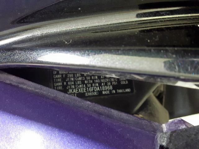 JKAEXEE16FDA18968 - 2015 KAWASAKI EX650 E BLACK photo 20