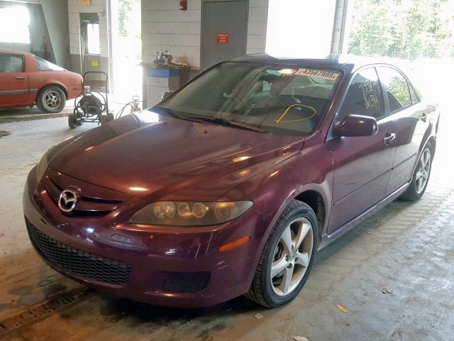 1YVHP80C675M08324 - 2007 MAZDA 6 I BURGUNDY photo 2