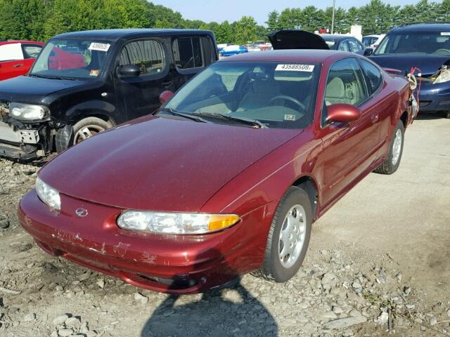 1G3NL12T91C215676 - 2001 OLDSMOBILE ALERO GL MAROON photo 2