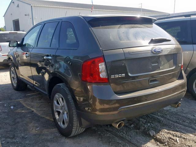 2FMDK3JC0BBB15944 - 2011 FORD EDGE SEL BROWN photo 3