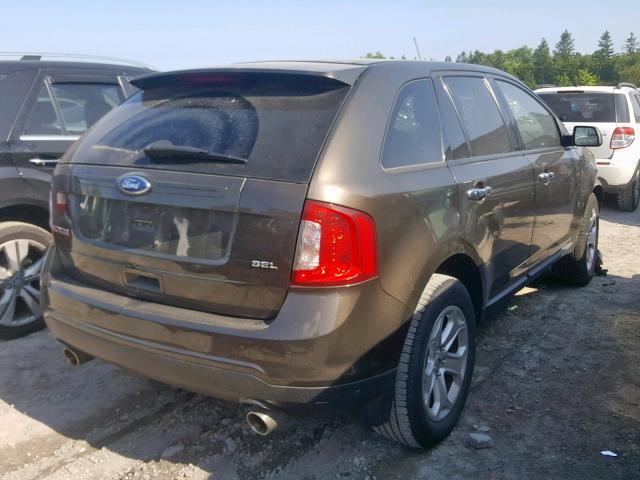 2FMDK3JC0BBB15944 - 2011 FORD EDGE SEL BROWN photo 4