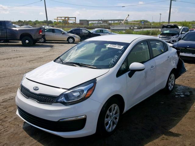 KNADM4A31G6557509 - 2016 KIA RIO LX WHITE photo 2