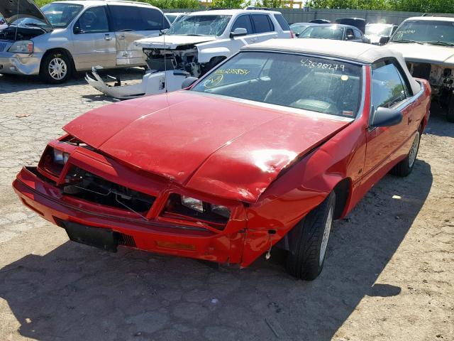 1C3XU4533NF235854 - 1992 CHRYSLER LEBARON RED photo 2