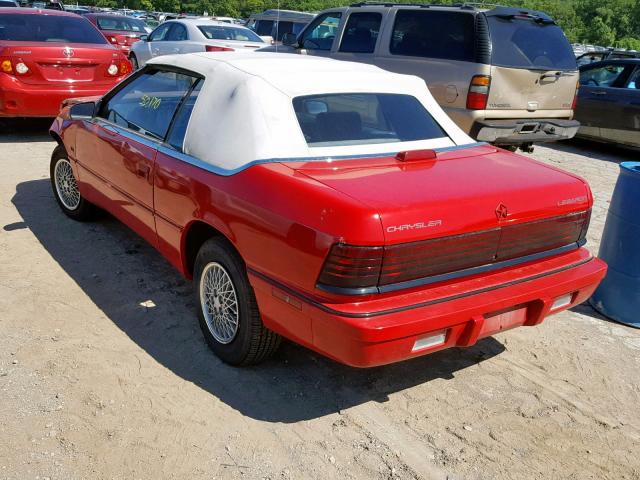 1C3XU4533NF235854 - 1992 CHRYSLER LEBARON RED photo 3