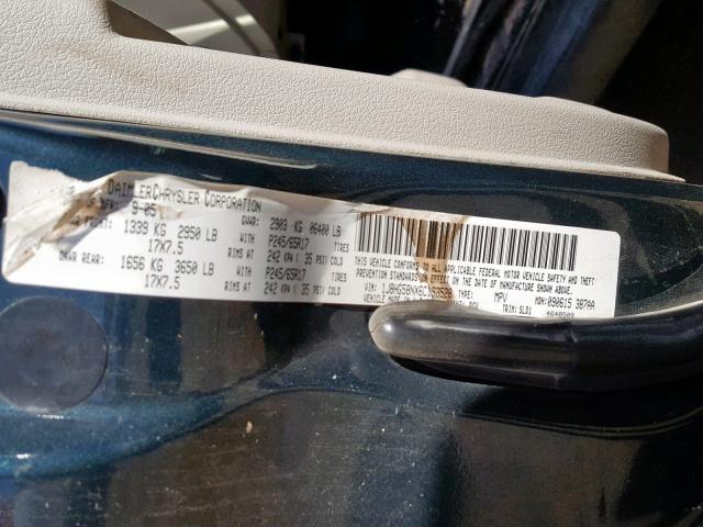 1J8HG58NX6C153528 - 2006 JEEP COMMANDER GREEN photo 10