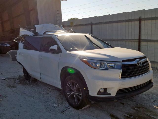 5TDKKRFH2GS178052 - 2016 TOYOTA HIGHLANDER WHITE photo 1