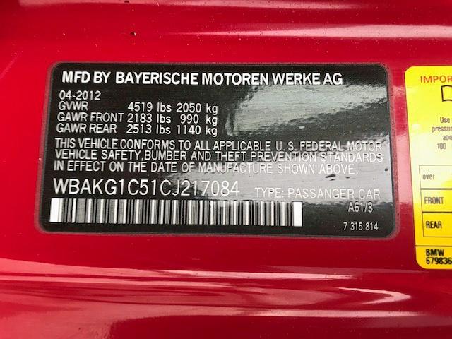 WBAKG1C51CJ217084 - 2012 BMW 335 I SULE RED photo 10