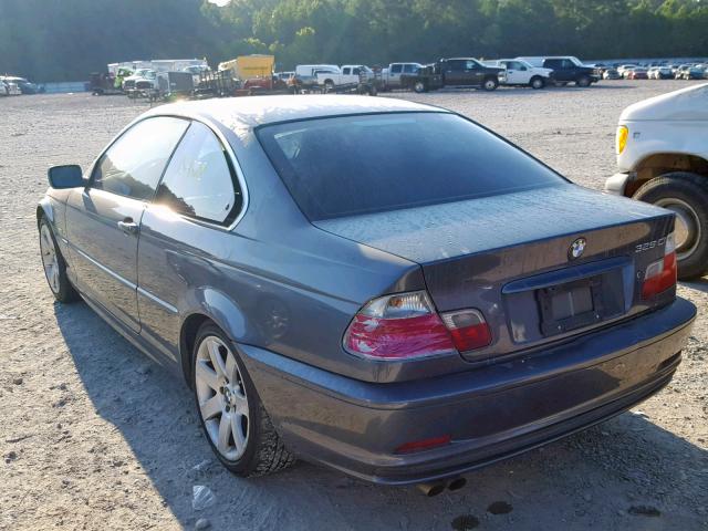 WBABN33462JW51444 - 2002 BMW 325 CI GRAY photo 3