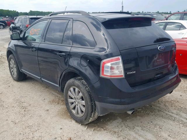 2FMDK38C88BA36746 - 2008 FORD EDGE SEL BLACK photo 3