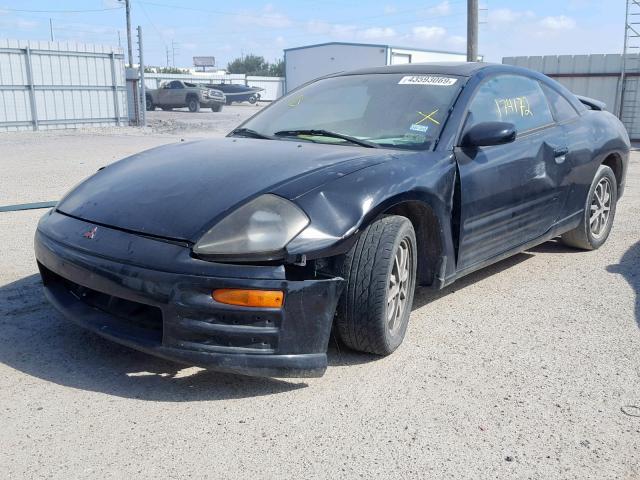 4A3AC44G81E056585 - 2001 MITSUBISHI ECLIPSE GS BLACK photo 2