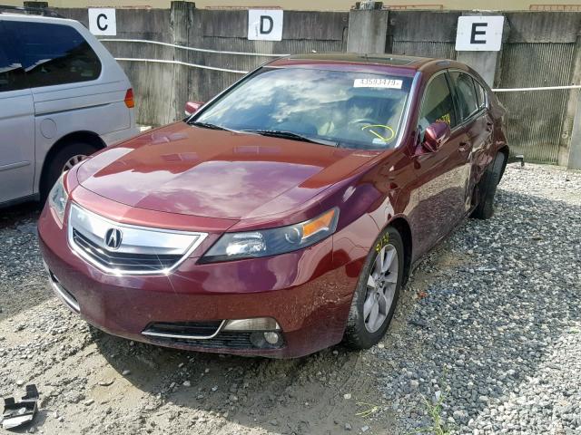 19UUA8F50DA007113 - 2013 ACURA TL TECH BURGUNDY photo 2