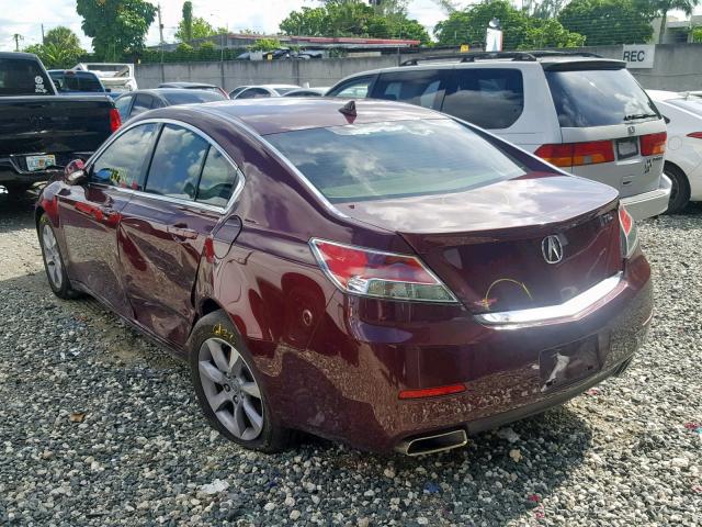 19UUA8F50DA007113 - 2013 ACURA TL TECH BURGUNDY photo 3