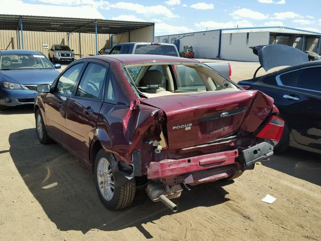 1FAHP34N77W361311 - 2007 FORD FOCUS ZX4 MAROON photo 3