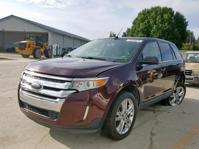 2FMDK3KC7BBB13316 - 2011 FORD EDGE LIMIT RED photo 2