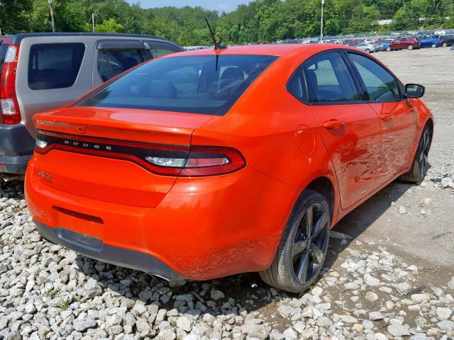 1C3CDFBBXGD636998 - 2016 DODGE DART SXT ORANGE photo 4